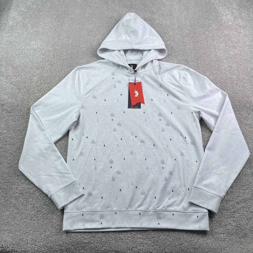 NEW Jack Sage Hoodie Men Small Snow Grey Ski Tek Performance Pullover Sweatshirt